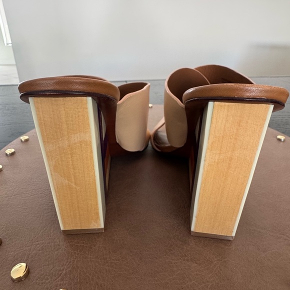 Tory Burch Perspex Color Cube Color Block Leather Wedge Size 8 - Picture 4 of 12